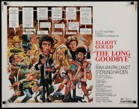8s261 LONG GOODBYE style C 1/2sh '73 art of Elliott Gould as Philip Marlowe by Jack Davis!