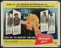 8s274 MIDNIGHT LACE 1/2sh '60 Rex Harrison, John Gavin, fear possessed Doris Day as love once had!
