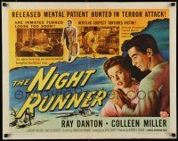 8s293 NIGHT RUNNER style A 1/2sh '57 crazed Ray Danton, are mental patients turned loose too soon?!