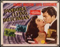 8s001 PANDORA & THE FLYING DUTCHMAN style A 1/2sh '51 romantic image of James Mason & Ava Gardner!