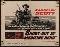 8s351 SHOOT-OUT AT MEDICINE BEND 1/2sh '57 Preacher Randolph Scott wrote his sermon in lead!