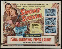 8s363 SMOKE SIGNAL style A 1/2sh '55 Dana Andrews & Piper Laurie flee through Indian territory!