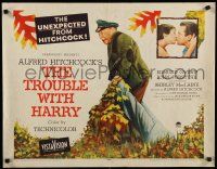 8s409 TROUBLE WITH HARRY 1/2sh '55 Alfred Hitchcock, Edmund Gwenn, Forsythe & MacLaine kissing!