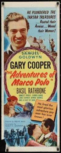 8s442 ADVENTURES OF MARCO POLO insert R54 Gary Cooper, Basil Rathbone, John Ford