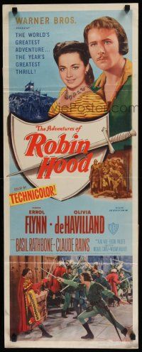 8s444 ADVENTURES OF ROBIN HOOD insert R48 Errol Flynn as Robin Hood, Olivia De Havilland
