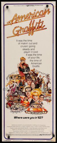 8s451 AMERICAN GRAFFITI insert '73 George Lucas teen classic, it was the time of your life!
