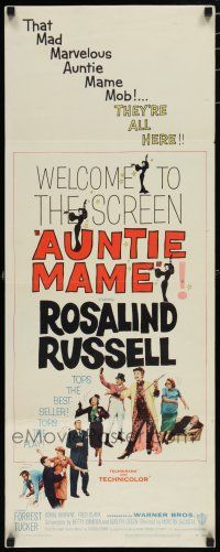 8s461 AUNTIE MAME insert '58 classic Rosalind Russell family comedy from play and novel!