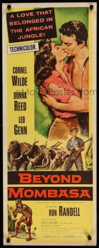 8s471 BEYOND MOMBASA insert '57 Cornel Wilde & Donna Reed in the African jungle!