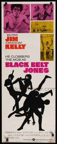 8s477 BLACK BELT JONES insert '74 Jim Dragon Kelly, Scatman Crothers, cool kung fu silhouette art!