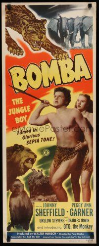 8s484 BOMBA THE JUNGLE BOY insert '49 Johnny Sheffield, Peggy Ann Garner & Oto the monkey!