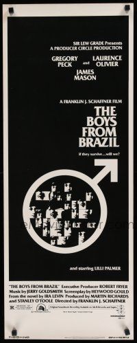 8s488 BOYS FROM BRAZIL insert '78 Gregory Peck is a Nazi on the run from Laurence Olivier!