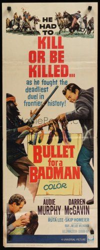 8s494 BULLET FOR A BADMAN insert '64 cowboy Audie Murphy is framed for murder by Darren McGavin!