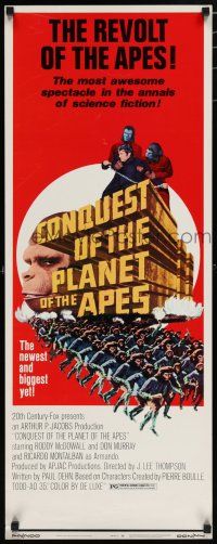 8s506 CONQUEST OF THE PLANET OF THE APES insert '72 Roddy McDowall, the revolt of the apes!