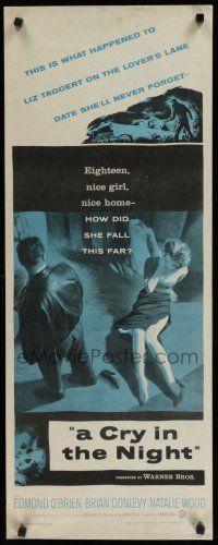 8s513 CRY IN THE NIGHT insert '56 how did 18 year-old Natalie Wood fall so far & get kidnapped!