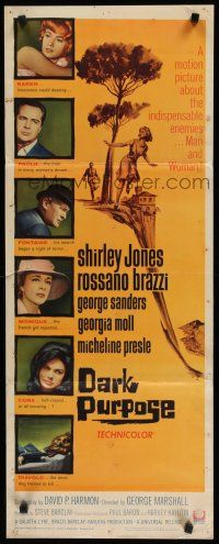 8s518 DARK PURPOSE insert '64 Shirley Jones, Rossano Brazzi, George Sanders, Micheline Presle