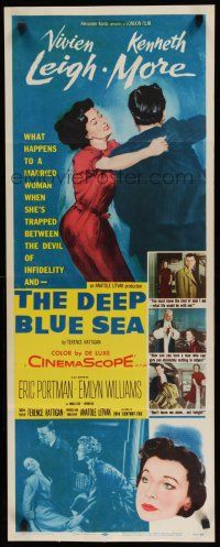 8s525 DEEP BLUE SEA revised insert '55 Kenneth More is unfaithful to Vivien Leigh, Anatole Litvak