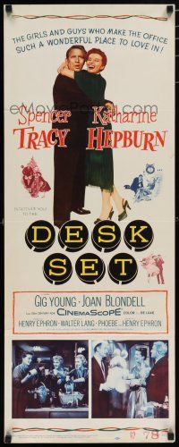 8s530 DESK SET insert '57 Spencer Tracy & Katharine Hepburn make the office a wonderful place!