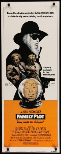 8s549 FAMILY PLOT insert '76 from the mind of devious Alfred Hitchcock, Karen Black, Bruce Dern!
