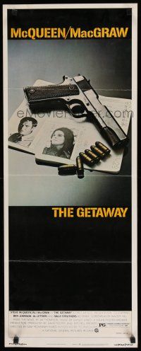 8s566 GETAWAY insert '72 Steve McQueen, Ali McGraw, Sam Peckinpah, cool gun & passports image!