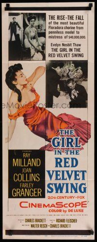 8s567 GIRL IN THE RED VELVET SWING insert '55 art of sexy Joan Collins as Evelyn Nesbitt Thaw!