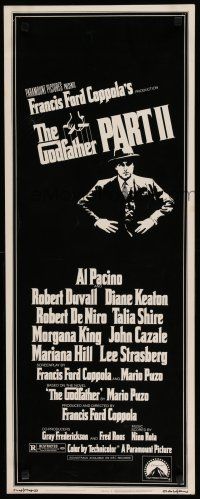 8s569 GODFATHER PART II insert '74 Al Pacino in Francis Ford Coppola classic crime sequel!