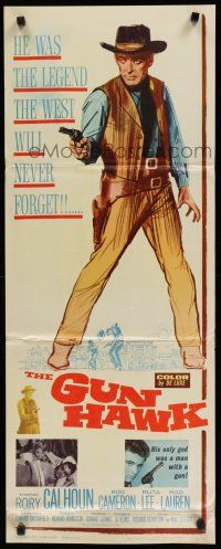 8s576 GUN HAWK insert '63 cool art of cowboy Rory Calhoun with smoking gun!