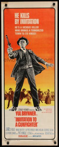 8s603 INVITATION TO A GUNFIGHTER insert '64 vicious killer Yul Brynner brings a town to its knees!