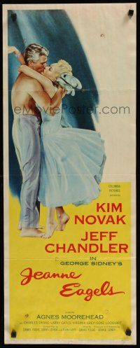 8s608 JEANNE EAGELS insert '57 best romantic artwork of Kim Novak & Jeff Chandler kissing!