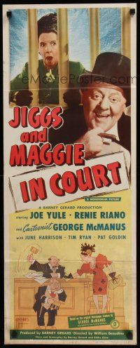 8s610 JIGGS & MAGGIE IN COURT insert '48 Joe Yule, Renie Riano, plus George McManus cartoon art!