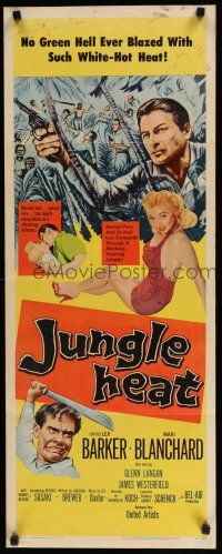 8s615 JUNGLE HEAT insert '57 super sexy Mari Blanchard & Lex Barker trapped in a steaming inferno!