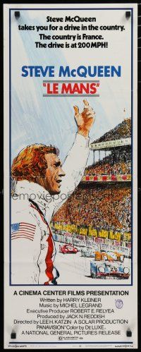 8s640 LE MANS insert '71 best close up art of race car driver Steve McQueen waving at fans!
