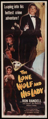 8s650 LONE WOLF & HIS LADY insert '49 Ron Randell leaps into hottest crime film noir adventure!
