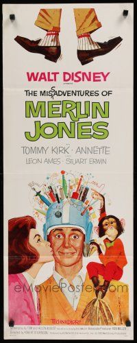 8s675 MISADVENTURES OF MERLIN JONES insert '64 Disney, Annette Funicello, Tommy Kirk & chimp!