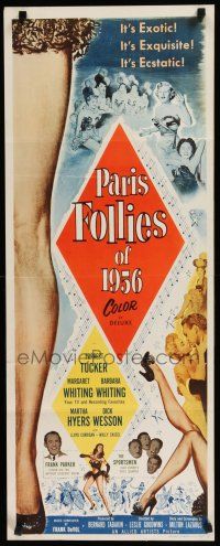 8s723 PARIS FOLLIES OF 1956 insert '56 great artwork of sexy French showgirls & giant leg!