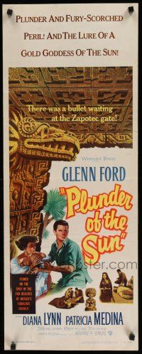 8s730 PLUNDER OF THE SUN insert '53 Glenn Ford, Diana Lynn, plunder and fury-scorched peril!