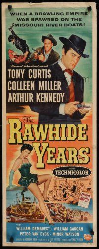 8s737 RAWHIDE YEARS insert '55 poker playing Tony Curtis + sexy Colleen Miller & Arthur Kennedy!