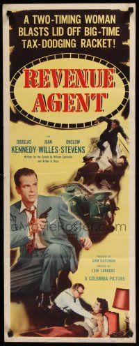 8s743 REVENUE AGENT insert '50 tax collector Douglas Kennedy with gun, different crime montage!