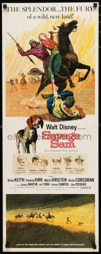 8s753 SAVAGE SAM insert '63 Disney, art of boy & dog fighting Native American, Old Yeller sequel!