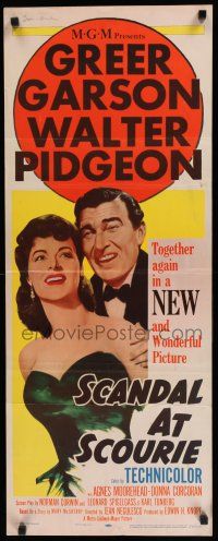 8s754 SCANDAL AT SCOURIE insert '53 great close up art of Greer Garson + Walter Pidgeon!