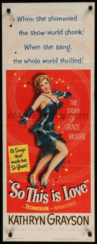 8s784 SO THIS IS LOVE insert '53 artwork of sexy dancer Kathryn Grayson as Grace Moore!