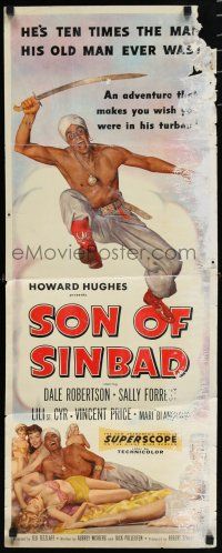 8s785 SON OF SINBAD insert '55 Howard Hughes, great art of super sexy harem women!