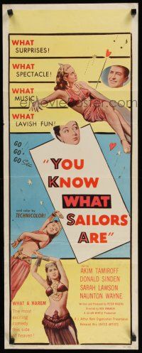 8s846 YOU KNOW WHAT SAILORS ARE insert '54 sexy English harem girls, Akim Tamiroff!