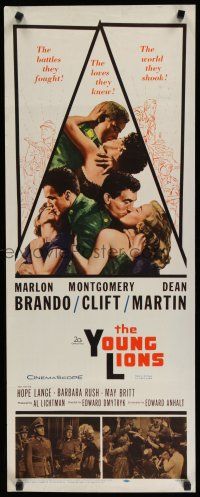 8s848 YOUNG LIONS insert '58 Nazi Marlon Brando, Dean Martin & Montgomery Clift!