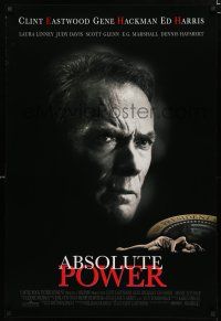 8t021 ABSOLUTE POWER 1sh '97 great image of star & director Clint Eastwood!