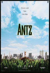 8t053 ANTZ advance DS 1sh '98 Woody Allen, computer animated insects, every ant has his day!