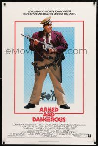 8t056 ARMED & DANGEROUS 1sh '86 great image of security guard John Candy keeping you safe!