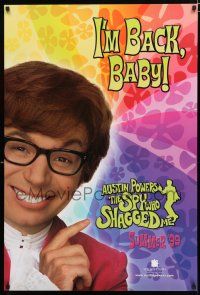8t062 AUSTIN POWERS: THE SPY WHO SHAGGED ME teaser 1sh '99 Mike Myers in title role!