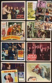 8w040 LOT OF 17 LOBBY CARDS '40s-60s great scenes from a variety of different movies!