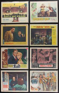 8w026 LOT OF 100 LOBBY CARDS '48 - '84 great images from a variety of different movies!