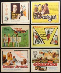 8w041 LOT OF 6 TITLE LOBBY CARDS '50s-60s 12 Hours to Kill, Flying Fontaines & more!